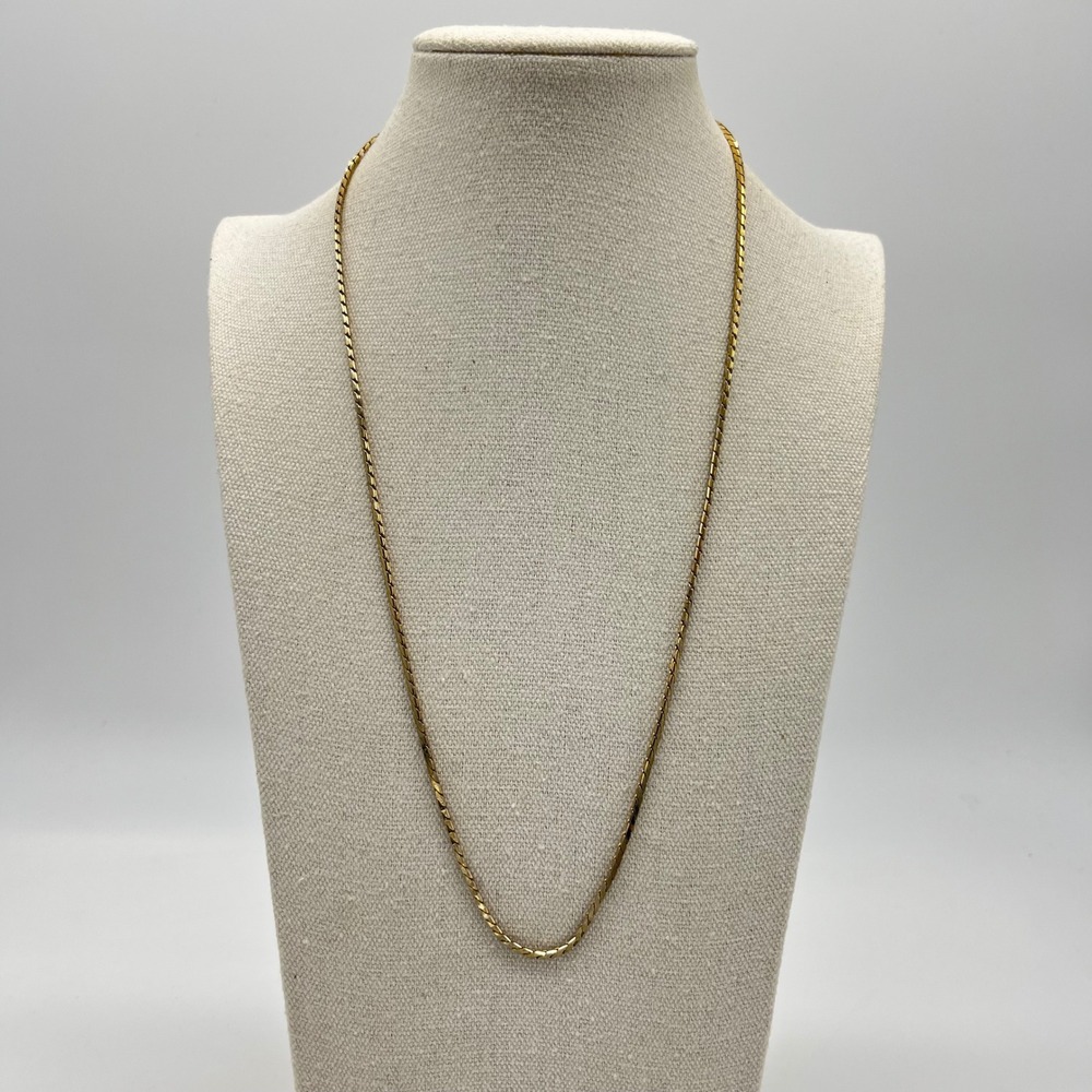 Vintage‎ Napier Gold Tone Herringbone Chain Necklace Costume Jewelry 24 Inch